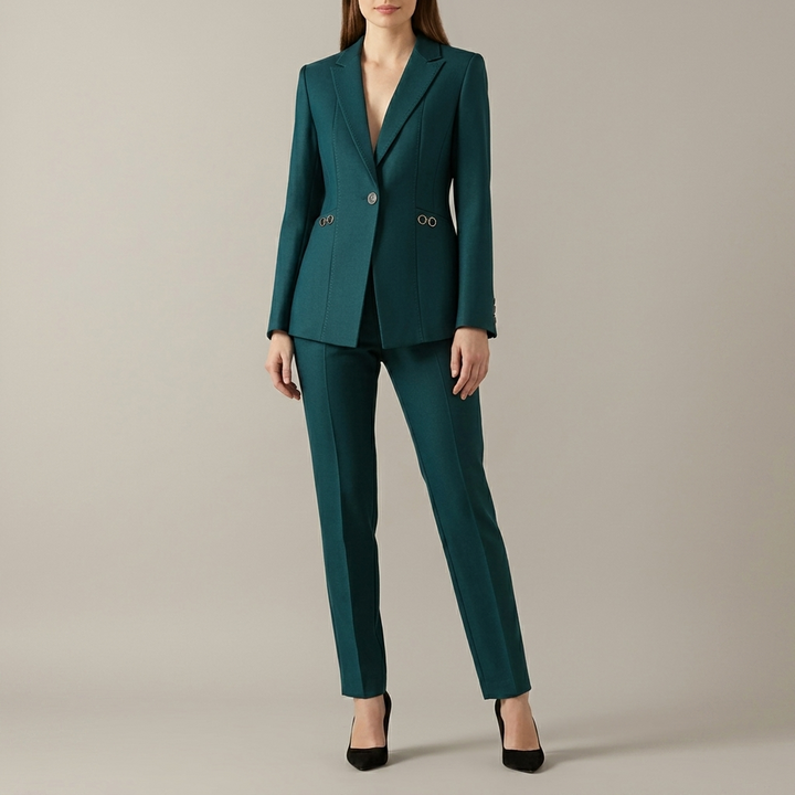 Women’s One‑Button Blazer & Straight Trouser Set
