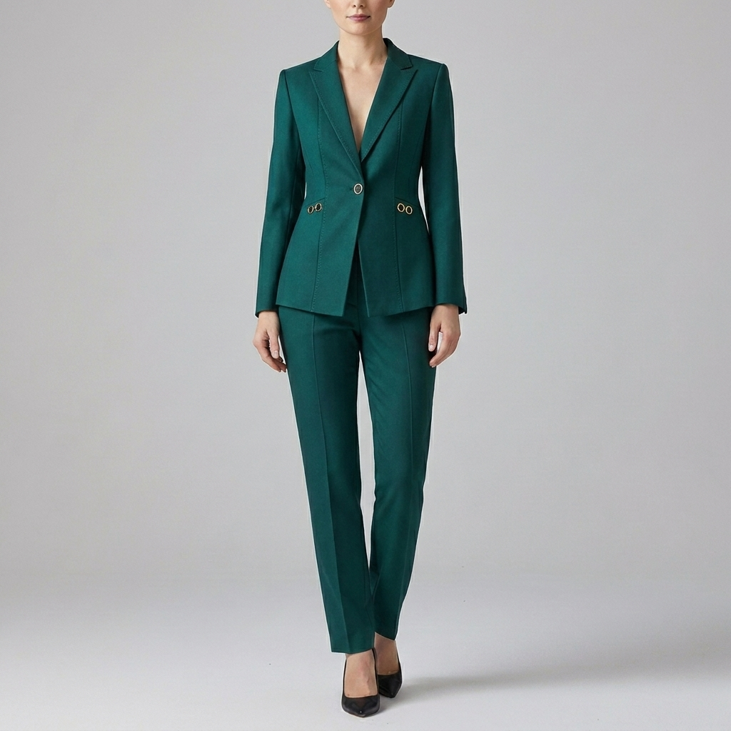 Women’s One‑Button Blazer & Straight Trouser Set