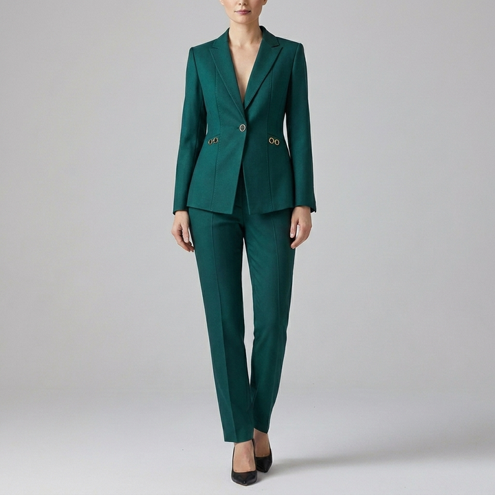 Women’s One‑Button Blazer & Straight Trouser Set
