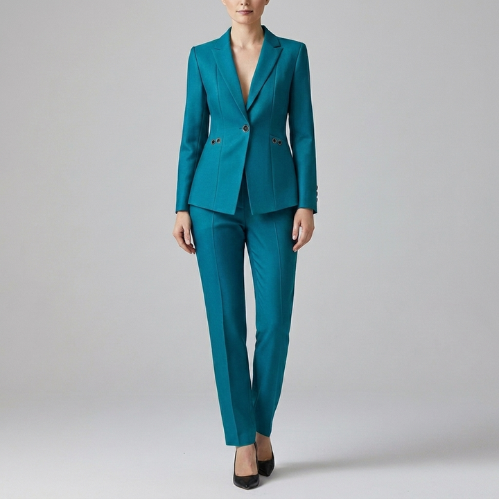 Women’s One‑Button Blazer & Straight Trouser Set
