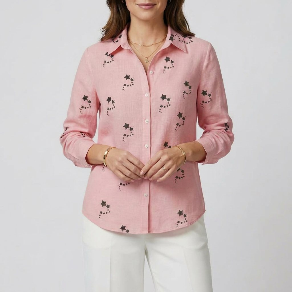 Women’s Long Sleeve Floral Print Blouse – Casual & Chic Top