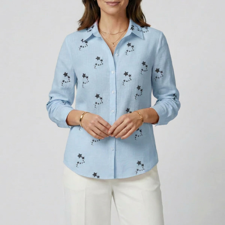 Women’s Long Sleeve Floral Print Blouse – Casual & Chic Top