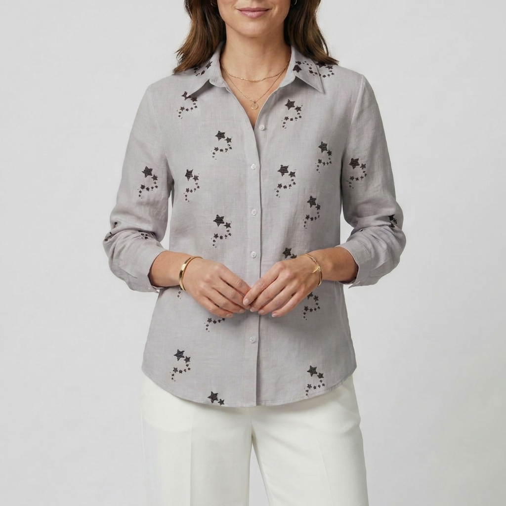Women’s Long Sleeve Floral Print Blouse – Casual & Chic Top