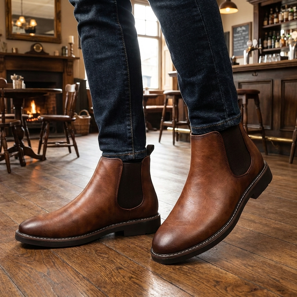 Classic Brown Slip-On Boots