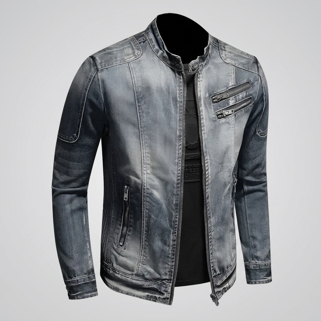 Retro Casual Denim Jacket for Men