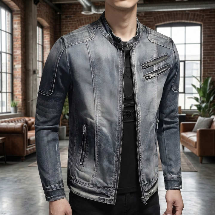 Retro Casual Denim Jacket for Men