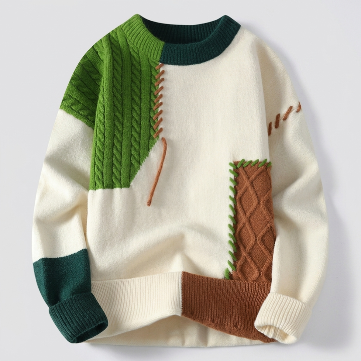 Men’s Colour Block Crew Sweater