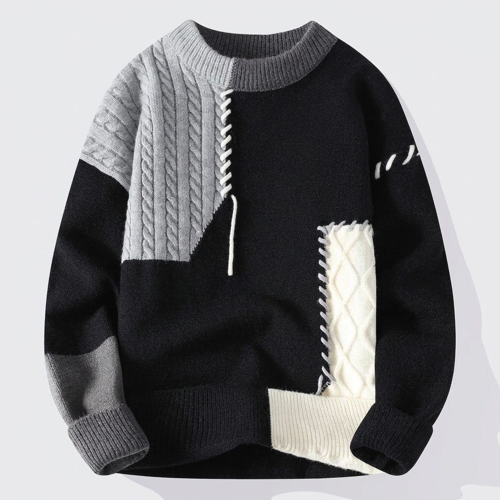 Men’s Colour Block Crew Sweater