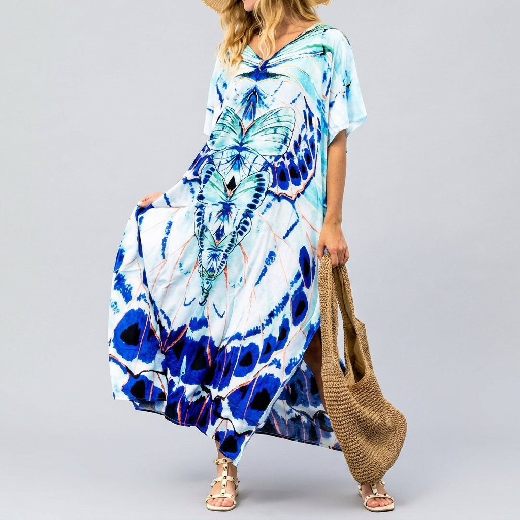 Relaxed Fit Casual Caftan Dress