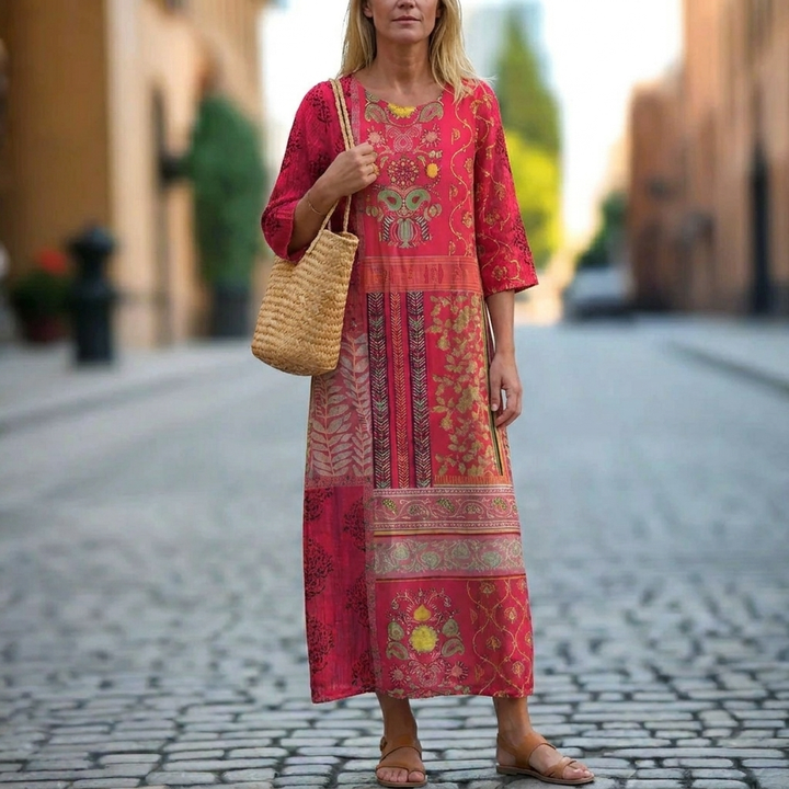 Boho-Inspired Flowy Ethnic Dress