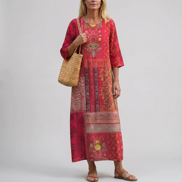 Boho-Inspired Flowy Ethnic Dress