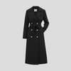 Classic Long Trench Coat for Women – Button Front & Belted Style