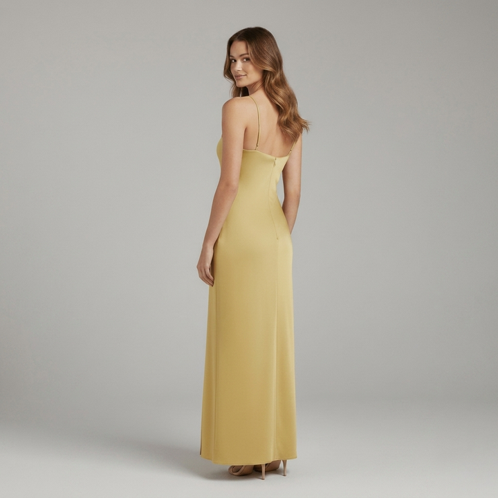 Women’s Evening Maxi Dress with One Shoulder and Side Opening