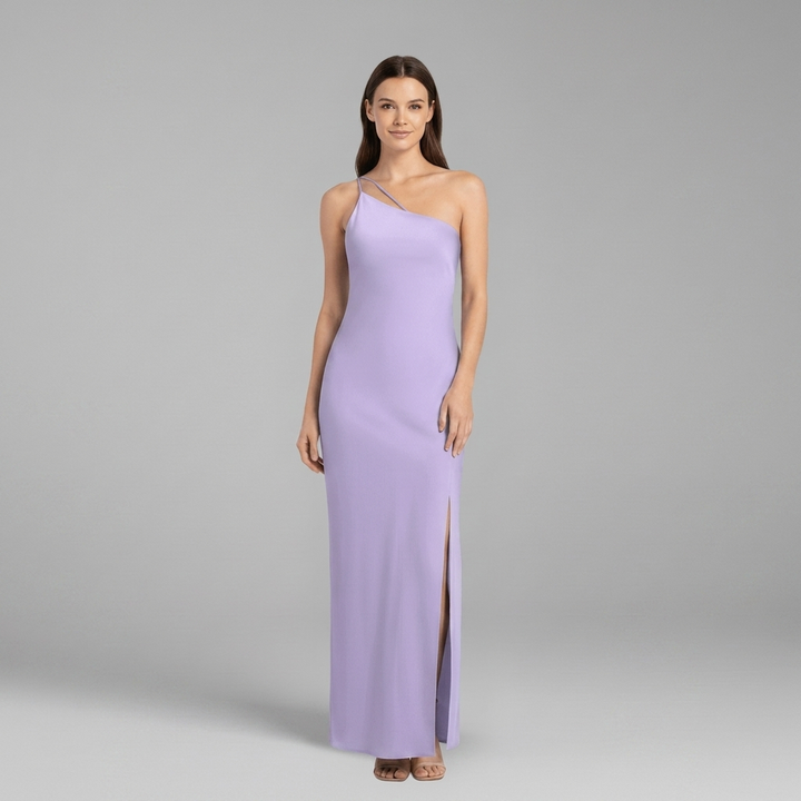Women’s Evening Maxi Dress with One Shoulder and Side Opening