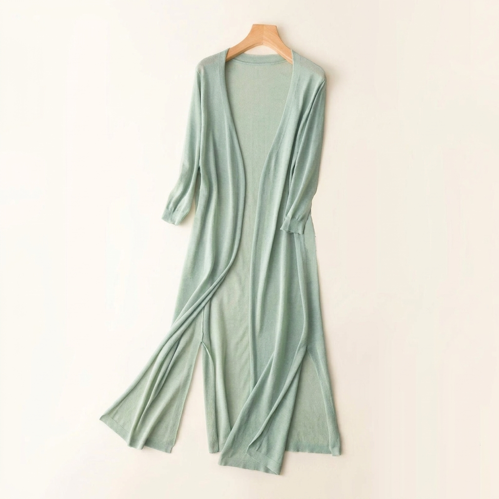 Elegant Long Knit Cardigan for Wome