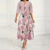 Women’s Floral Maxi Dress with Coordinating Cardigan