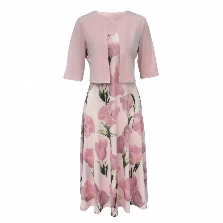Women’s Floral Maxi Dress with Coordinating Cardigan