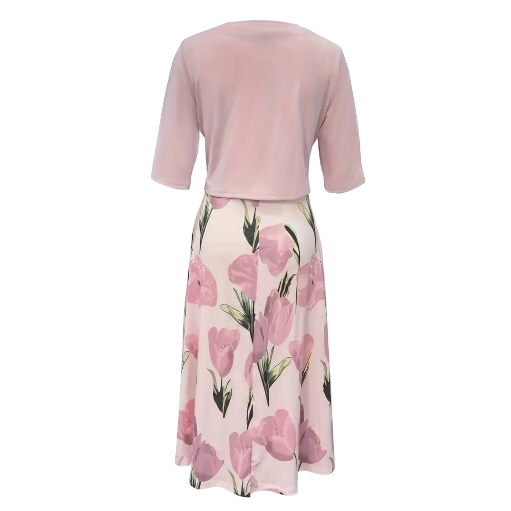 Women’s Floral Maxi Dress with Coordinating Cardigan