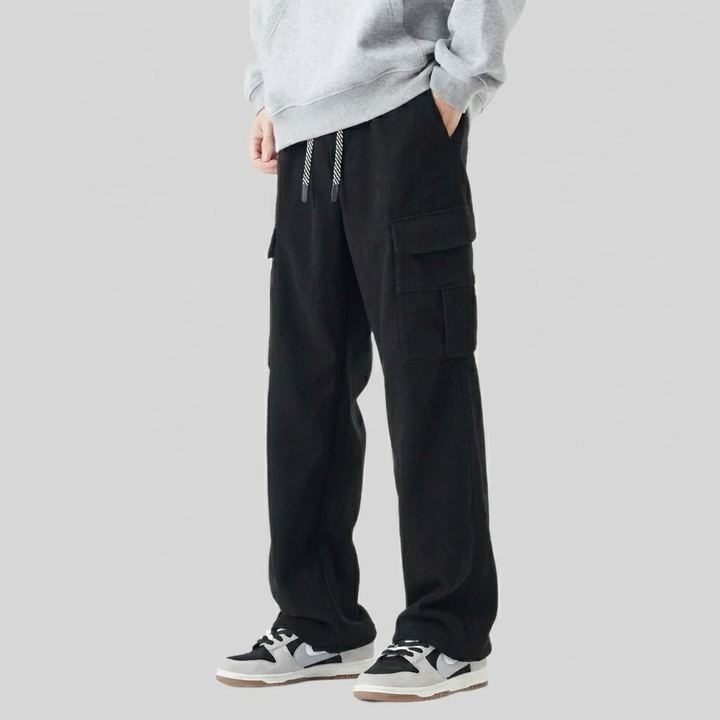 Comfortable Wide-Leg Corduroy Pants with Drawstring for Men