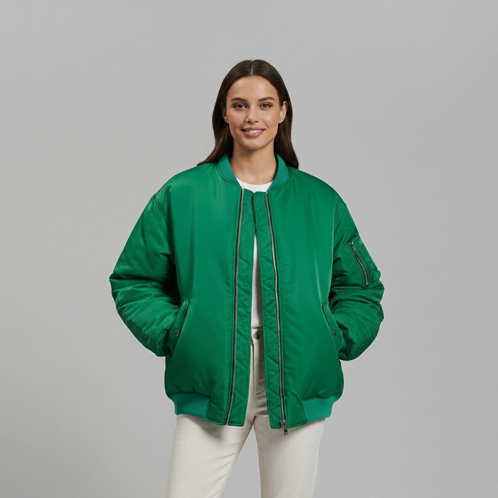Stylish Oversized Jacket for Women – Full Zip and Long Sleeves