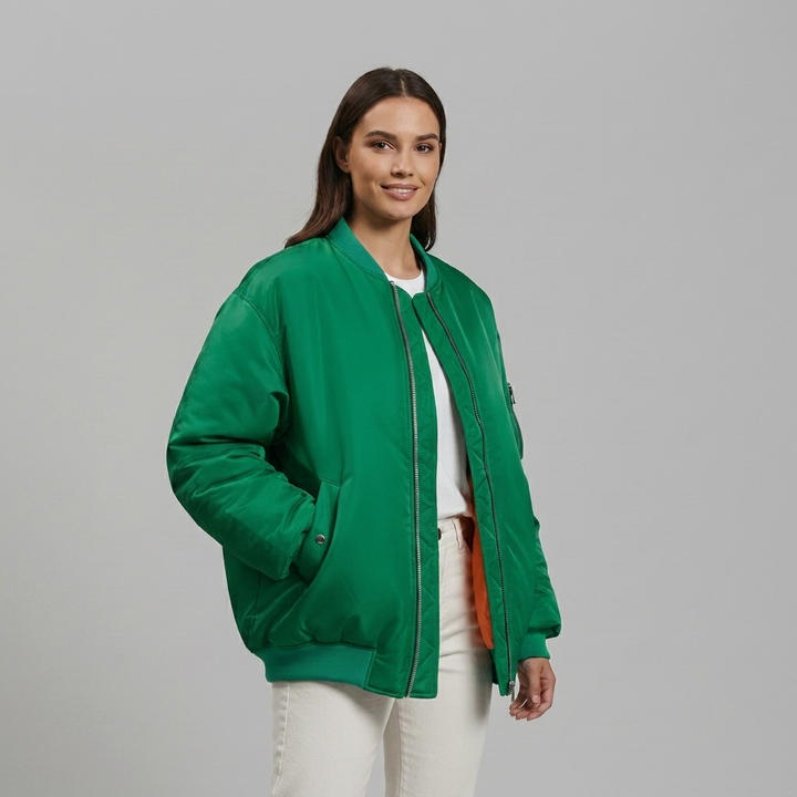 Stylish Oversized Jacket for Women – Full Zip and Long Sleeves