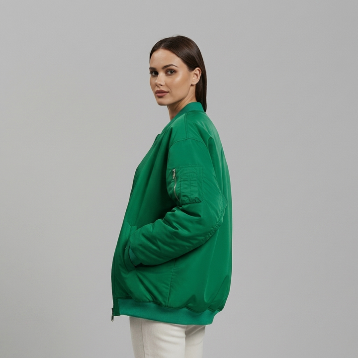 Stylish Oversized Jacket for Women – Full Zip and Long Sleeves