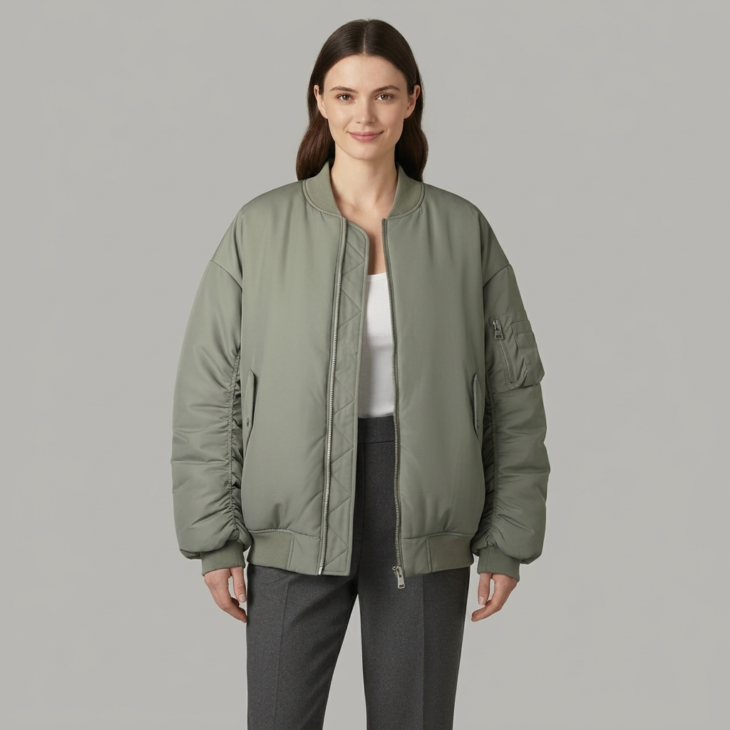 Stylish Oversized Jacket for Women – Full Zip and Long Sleeves
