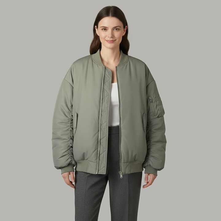 Stylish Oversized Jacket for Women – Full Zip and Long Sleeves