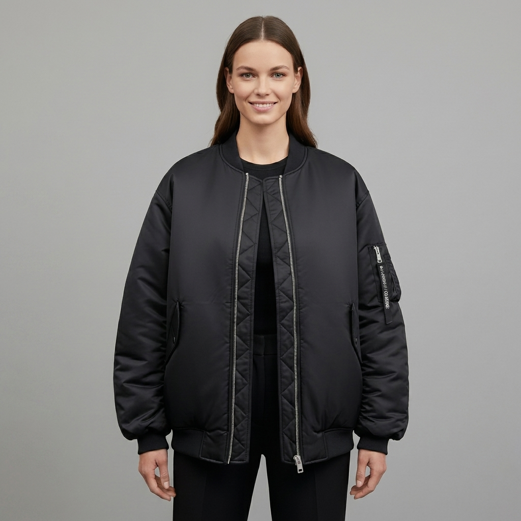 Stylish Oversized Jacket for Women – Full Zip and Long Sleeves