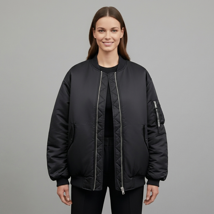 Stylish Oversized Jacket for Women – Full Zip and Long Sleeves