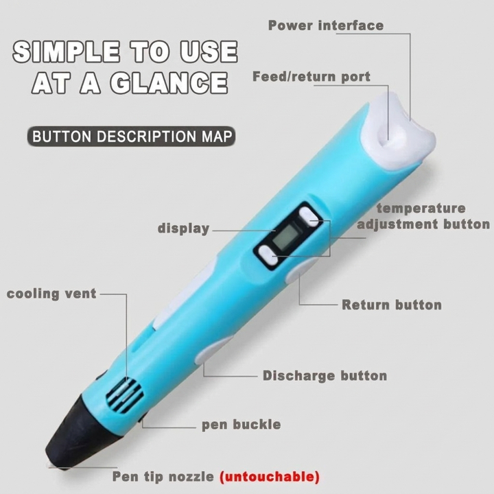3D Printing Pen with LCD