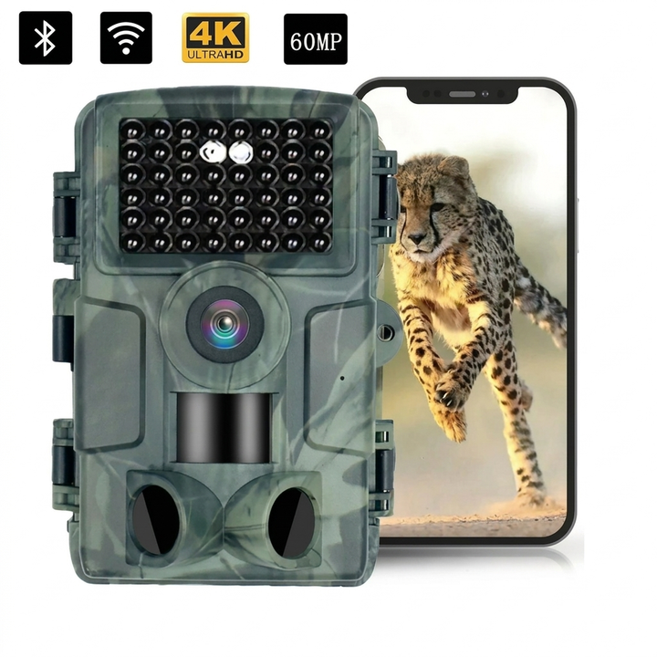 Compact 4K Wildlife Camera with 60MP Sensor and Mobile App