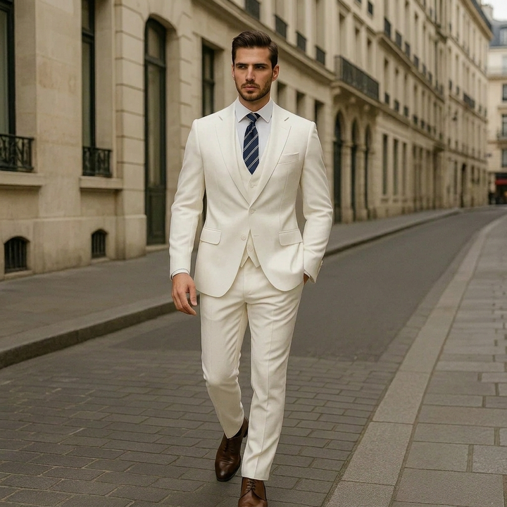 Stylish Men’s Formal Suit – 3-Piece Notched Lapel Ensemble