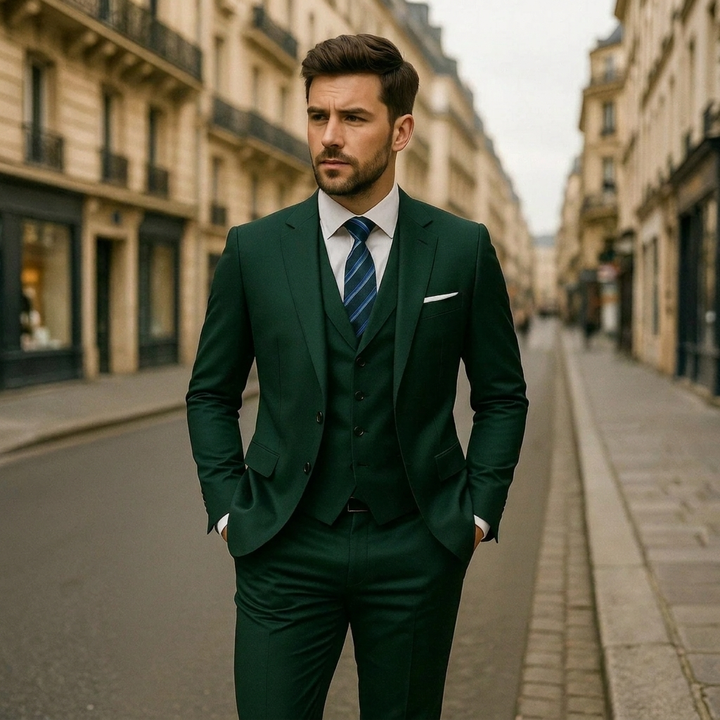 Stylish Men’s Formal Suit – 3-Piece Notched Lapel Ensemble