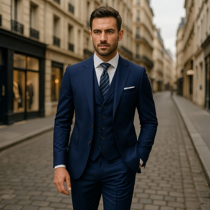Stylish Men’s Formal Suit – 3-Piece Notched Lapel Ensemble