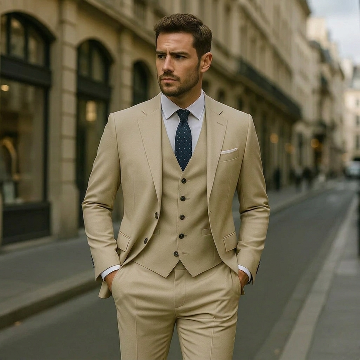 Stylish Men’s Formal Suit – 3-Piece Notched Lapel Ensemble