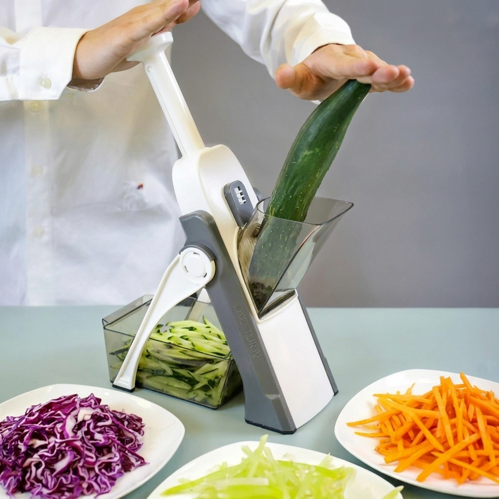 Safe & Versatile 5-in-1 Vegetable Cutter for Home Use