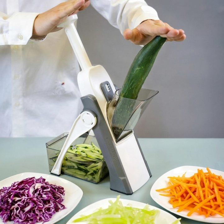 Safe & Versatile 5-in-1 Vegetable Cutter for Home Use
