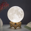 3D Printed Moon Night Light with Touch Switch for Home Decor
