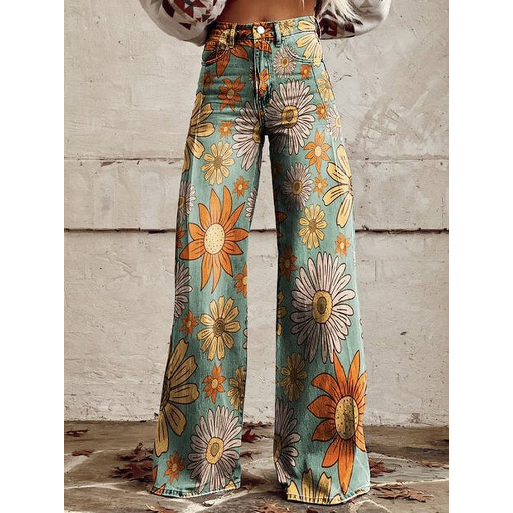 Women’s Long Pants – Ritan Floral & Solid Prints