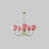 Modern Pink and Gold Chandelier Ceiling Light
