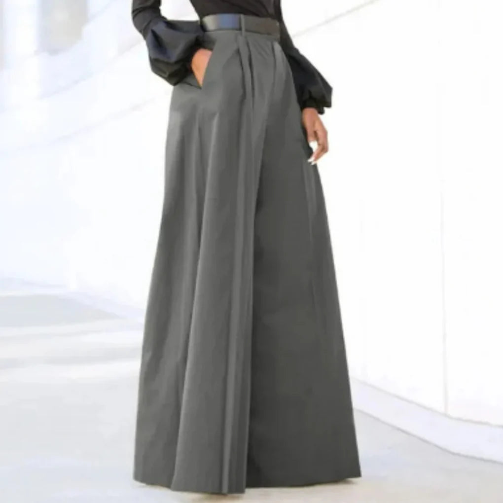 Women’s Wide-Leg Trousers – Solid Color Elegance for Every Occasion