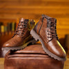 Men's Leather Zipper Dress Boots Sleek & Durable